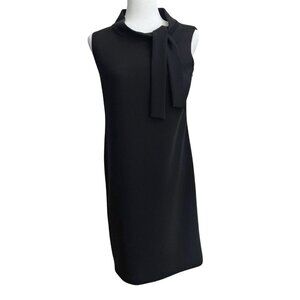 BOUTIQUE MOSCHINO BLACK MOCK NECK SLEEVELESS SHIFT DRESS - 6